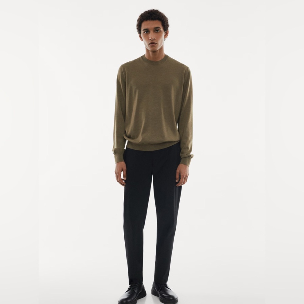 MANGO Merino wool washable sweater green